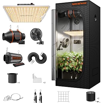Spider Farmer Grow Tent Complete Set, SF1000, Grow Light, Dimmable LED, Grow Lamp, Full Spectrum, Samsung LM301H EVO, Diodes,