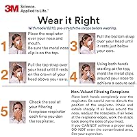 Vista 6 de 3M 8210 Respirador de partículas, N95, paquete de 20 respiradores desechables, APROBADO POR NIOSH, diseño de copa de dos correas, ligero con espuma