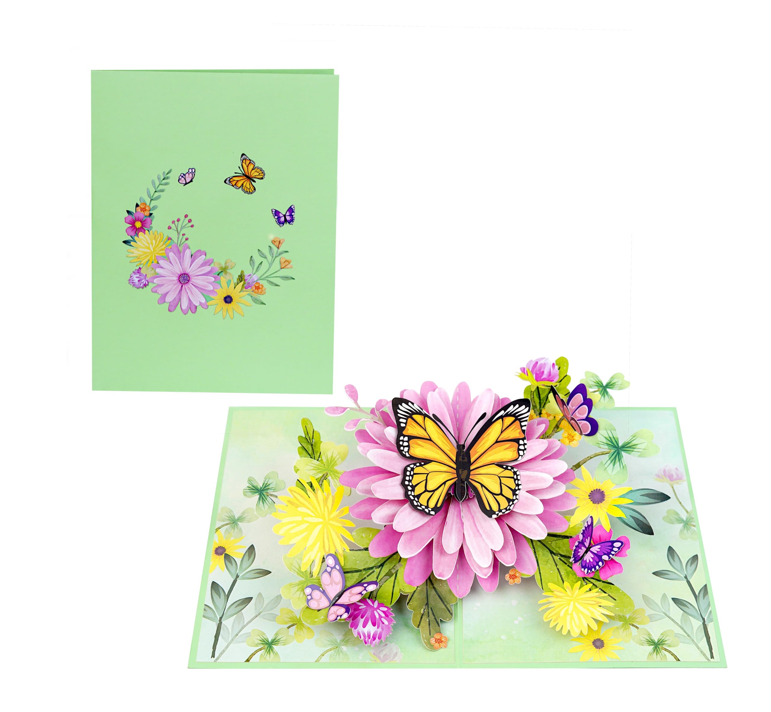 PQ Bees 3D Birthday Cards for Women, Mothers Day Cards, 6x8in Pop Up Birthday Card for Mom, Wife, Her, Daughter, Sister, Grandma (PQ Butterflies &