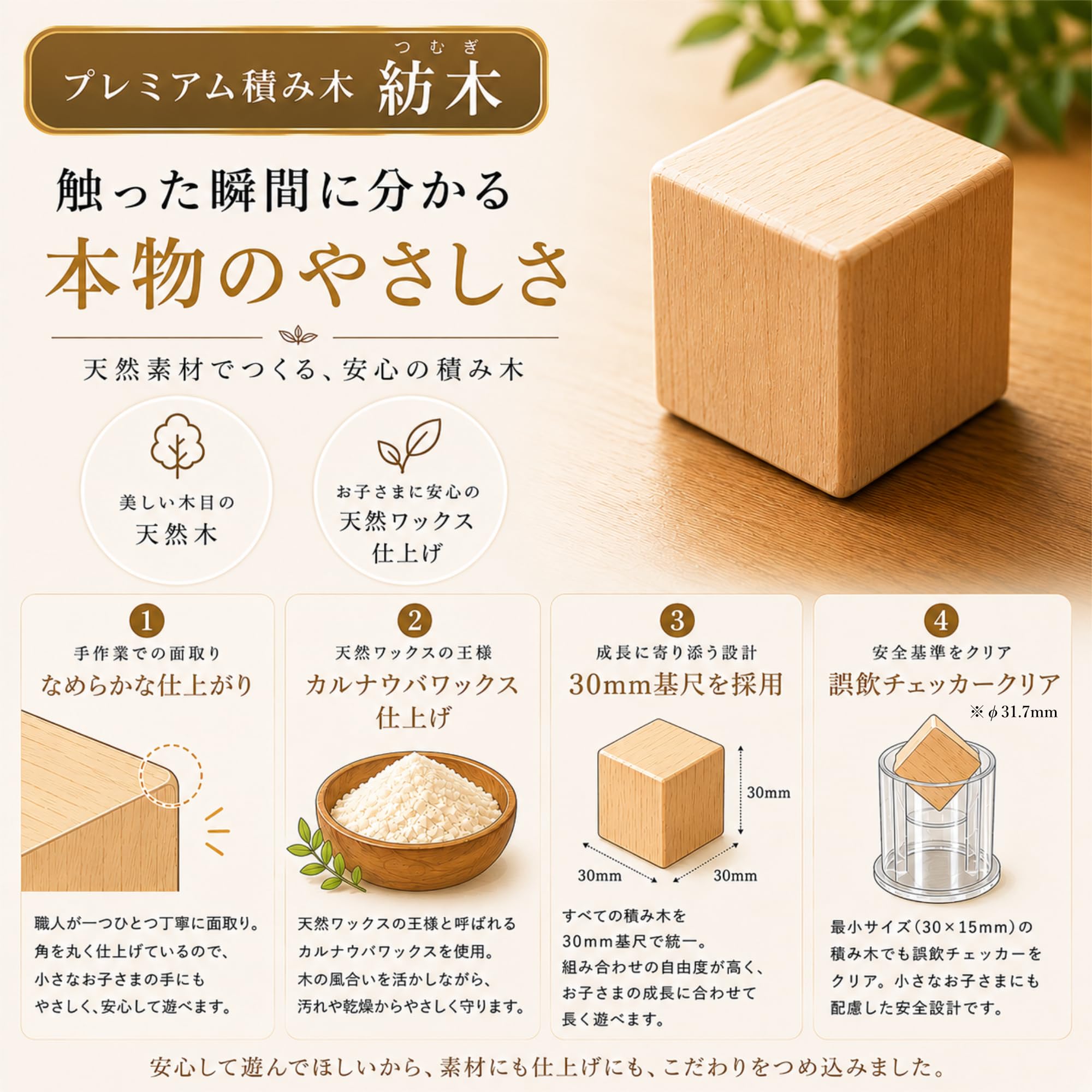 Amazon | 【Kivok直営限定】 プレミアム積み木 紡木 58ピース 対象年齢