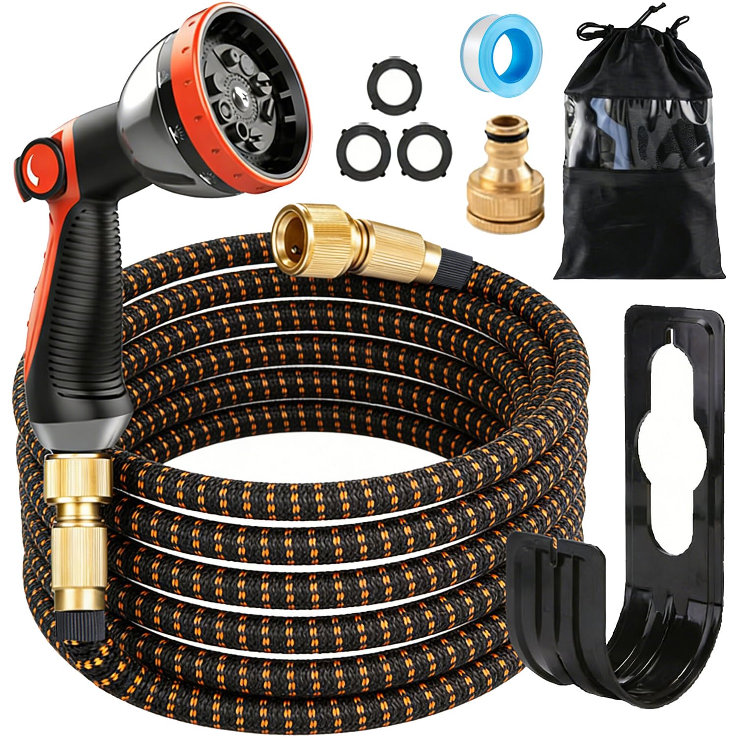 ACOLOMU Expandable Garden Hose 25ft,Garden for Hosepipes, Flexible Magic Water Hose with 10-Pattern Water Spray Upgraded 3-Layer Latex, No-Kink, Hosepipe for Gardening and Car Washing