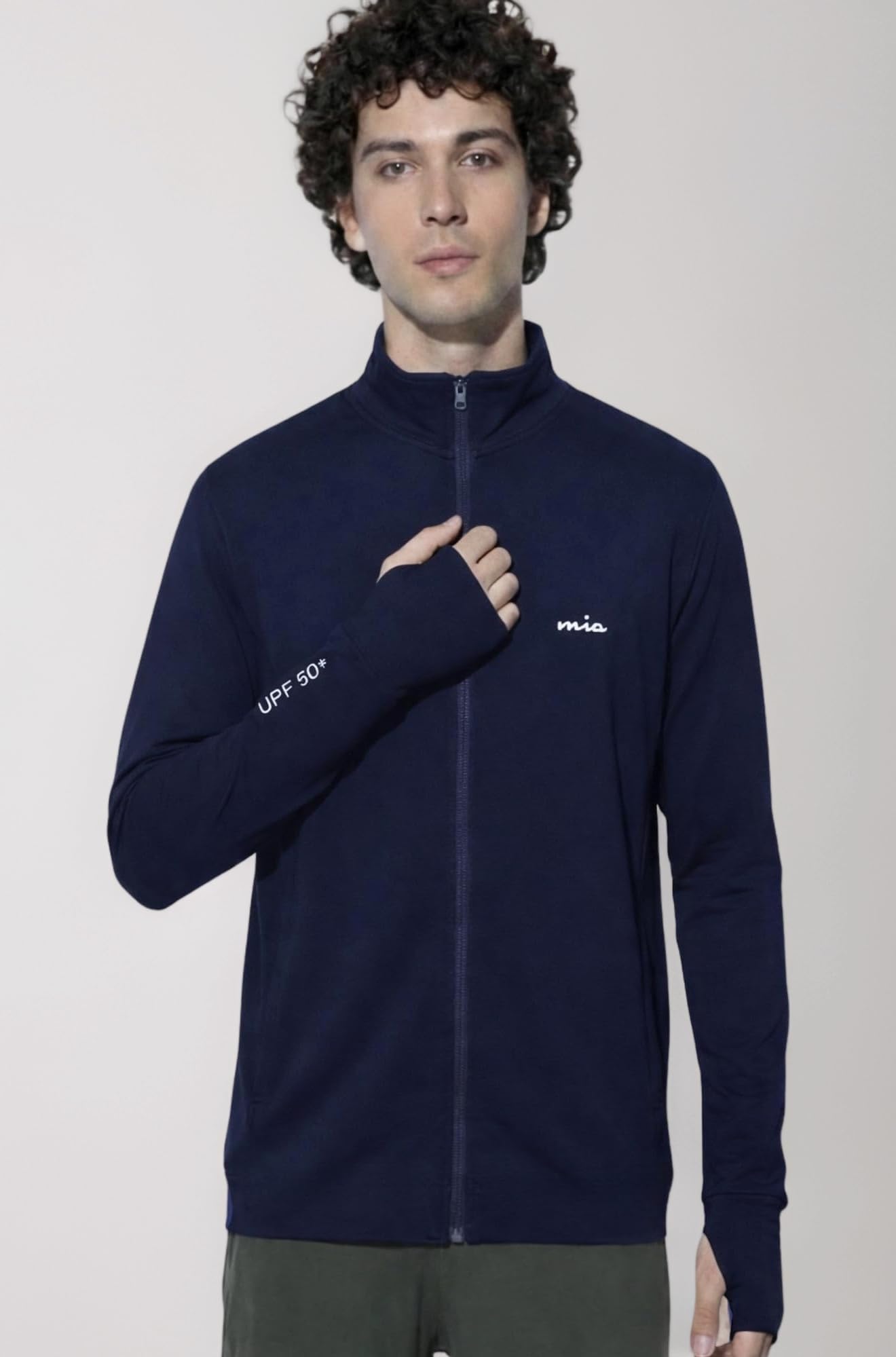 UPF 50+ UV Protection Sunscreen Jacket for Men | Lightweight Full Zip Running Jacket | Breathable Sports Outdoor Biker Jacket