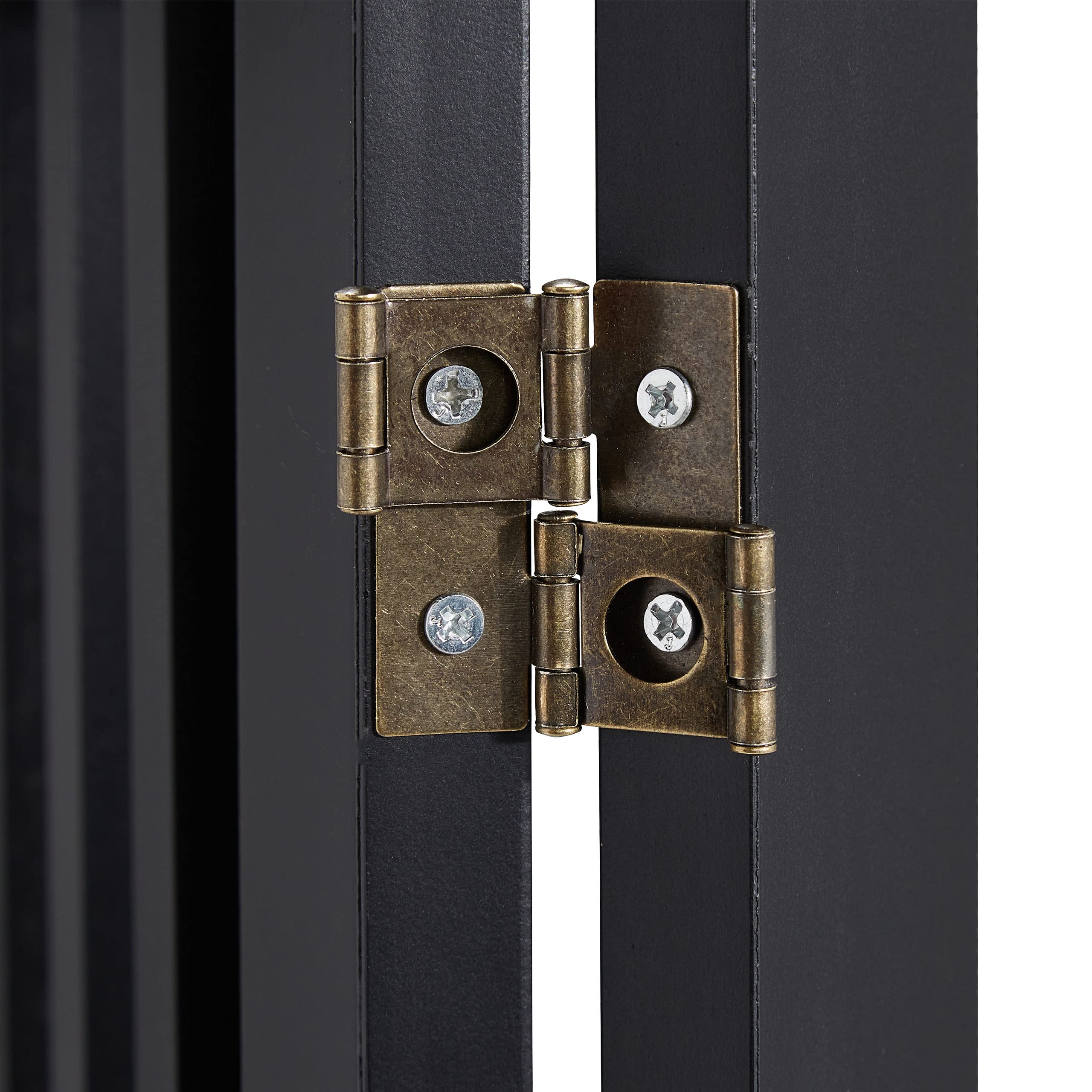 Relaxdays Barrera Seguridad Niños, Valla Protectora con Puerta, para Escaleras, 92x154cm, Plegable, sin Taladrar, Negro
