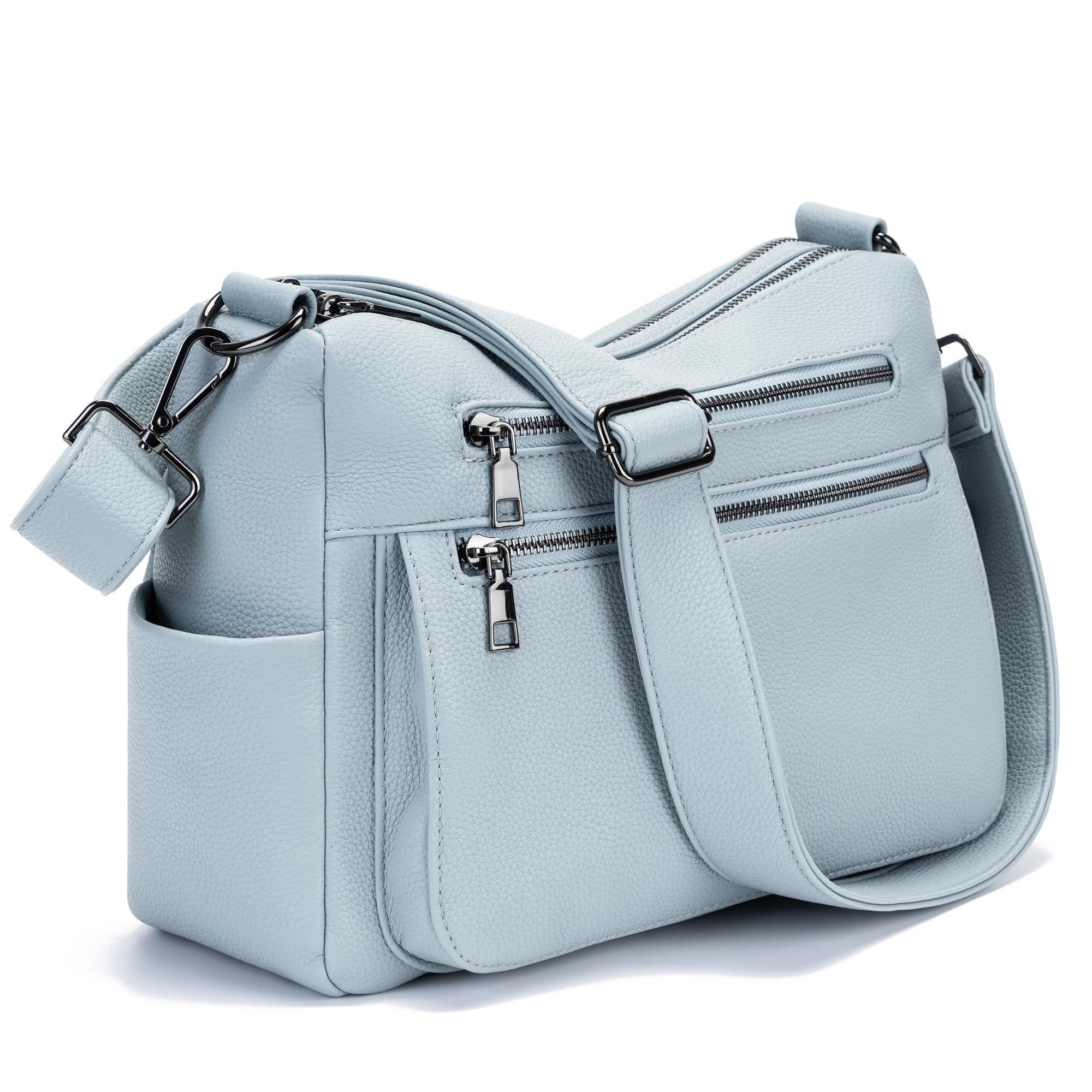 Purse Women Leather Large Work Tote Crossbody Shoulder Bags with 10 Pockets