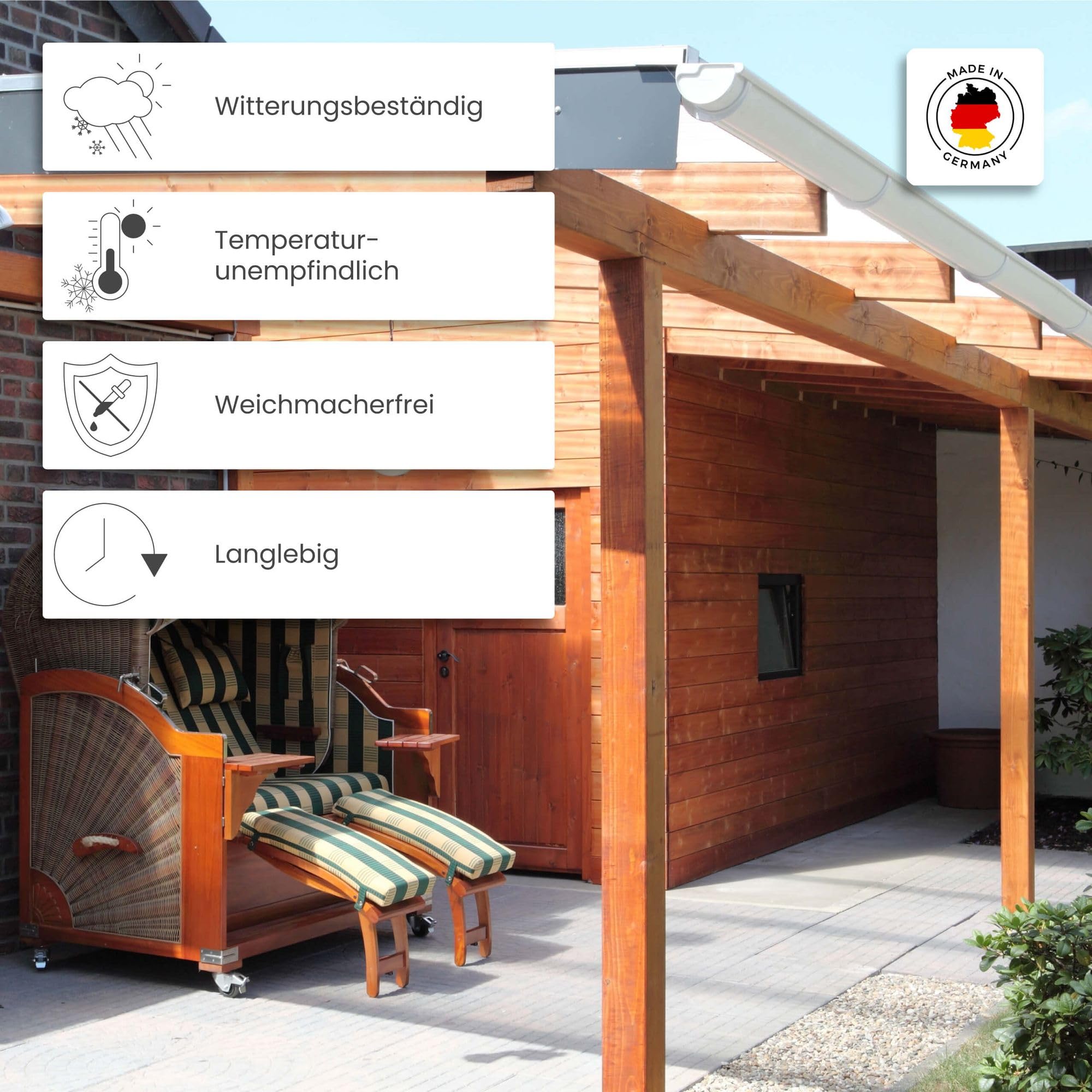 INEFA Rinnenverbinder halbrund NW100 100mm Grau Dachrinnenverbinder aus PVC für Regenrinne, Dachrinnen Reparaturset Kunststoff, Plastikdachrinnen Abdichten, Stecksystem, Montage Ersatzteil
