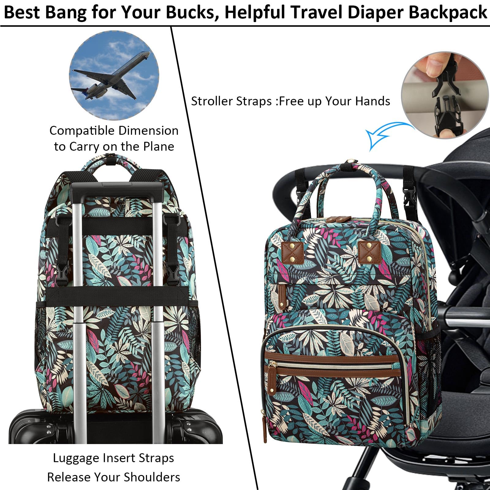 Tenot Diaper Bag Backpack Tote for Women Large Capacity Baby Bag with Insulated Pockets Multifunctional Diaper Bags - Image 4