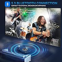 Vista 6 de Proyector Native 1080P con WIFI y Bluetooth, pericat 4K compatible con 230 ANSI Proyector de cine al aire libre con pantalla de 100 pulgadas