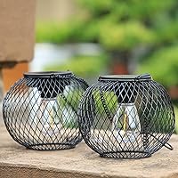 Vista 8 de Faroles solares para exteriores, luces solares mejoradas de Ortiny para exteriores, luces colgantes decorativas al aire libre para Halloween