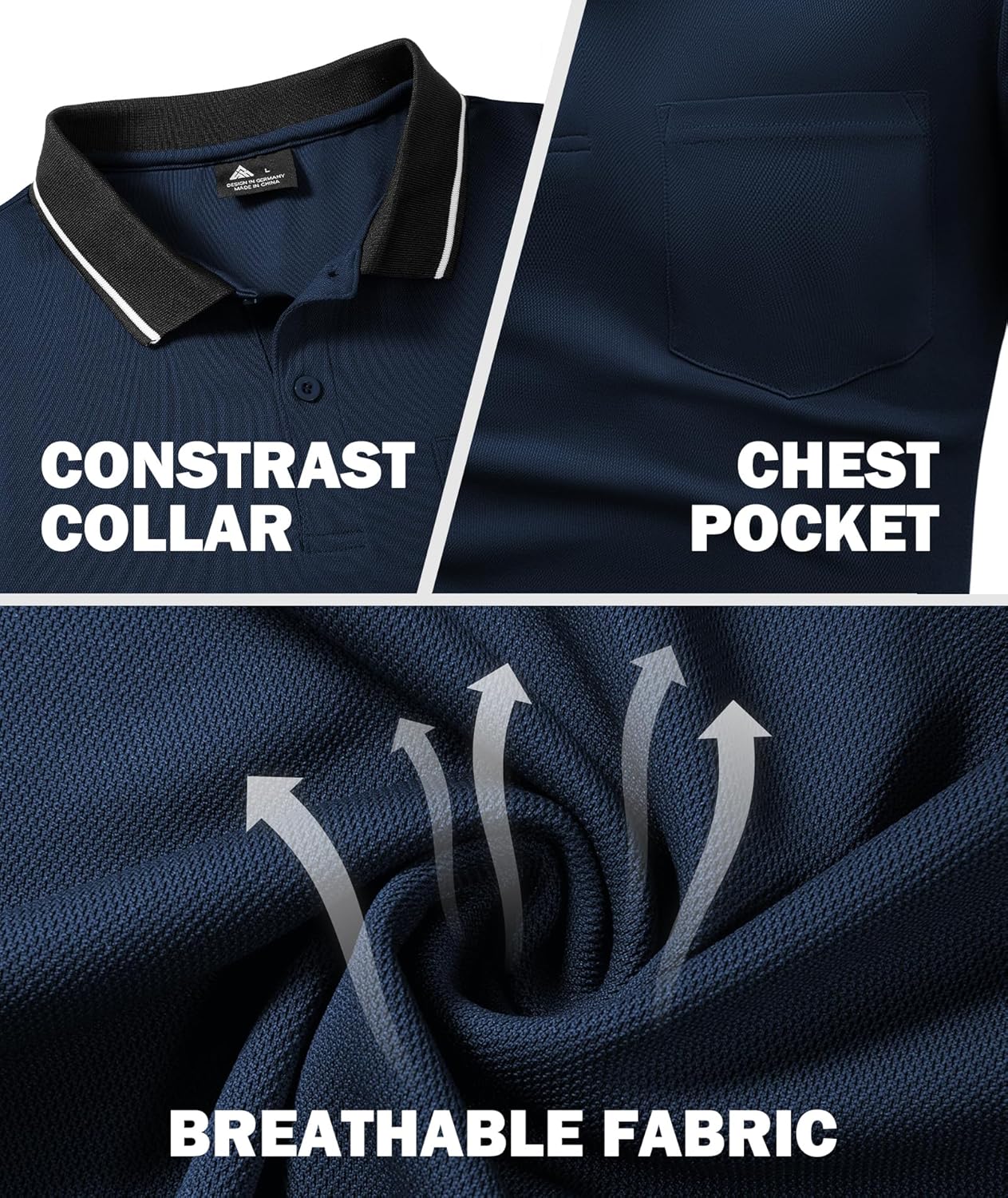 GEEK LIGHTING Men's Polo Shirts with Pocket 5 Pack - Image 5