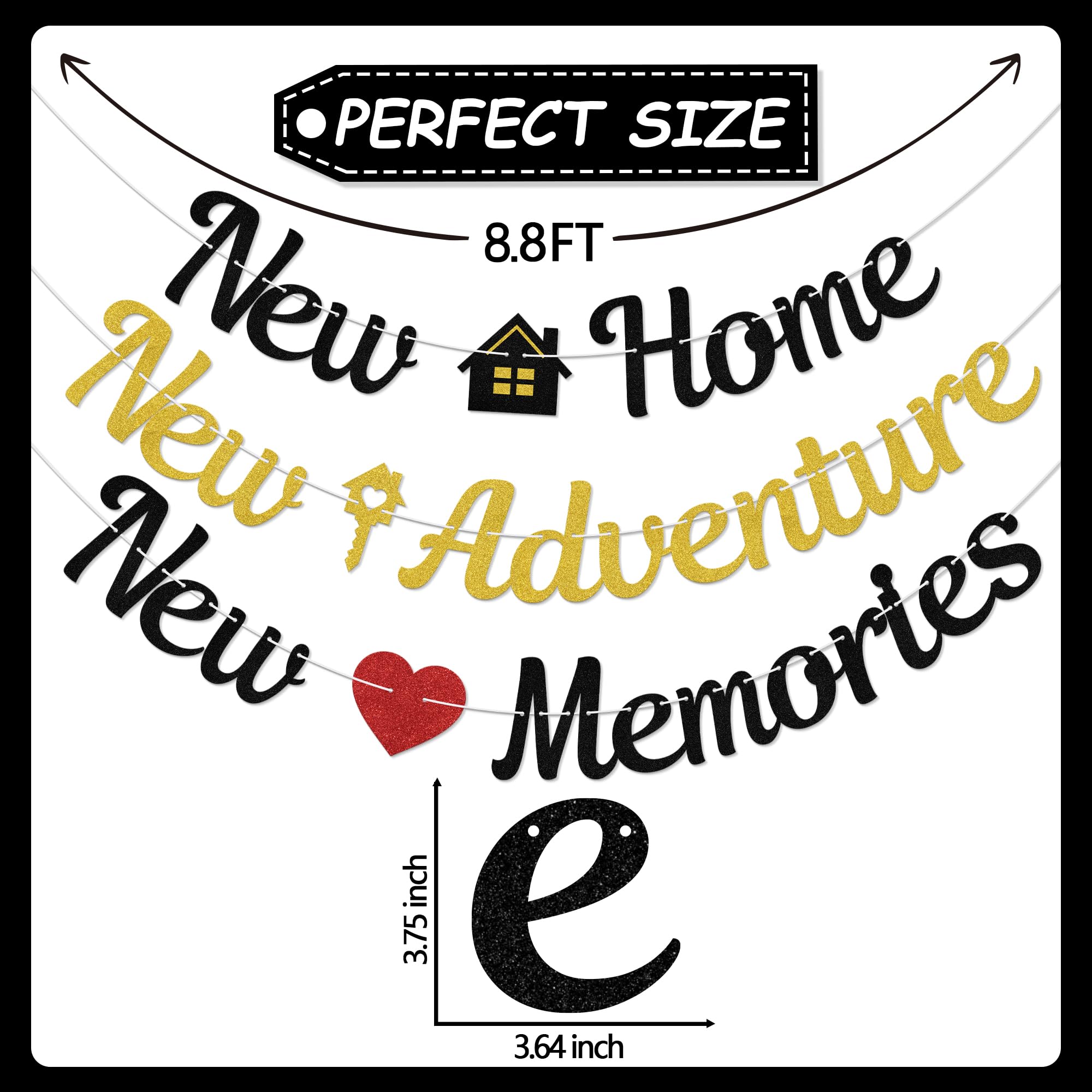 New Home New Adventure New Memories Banner, Housewarming Party Decorations - Image 2