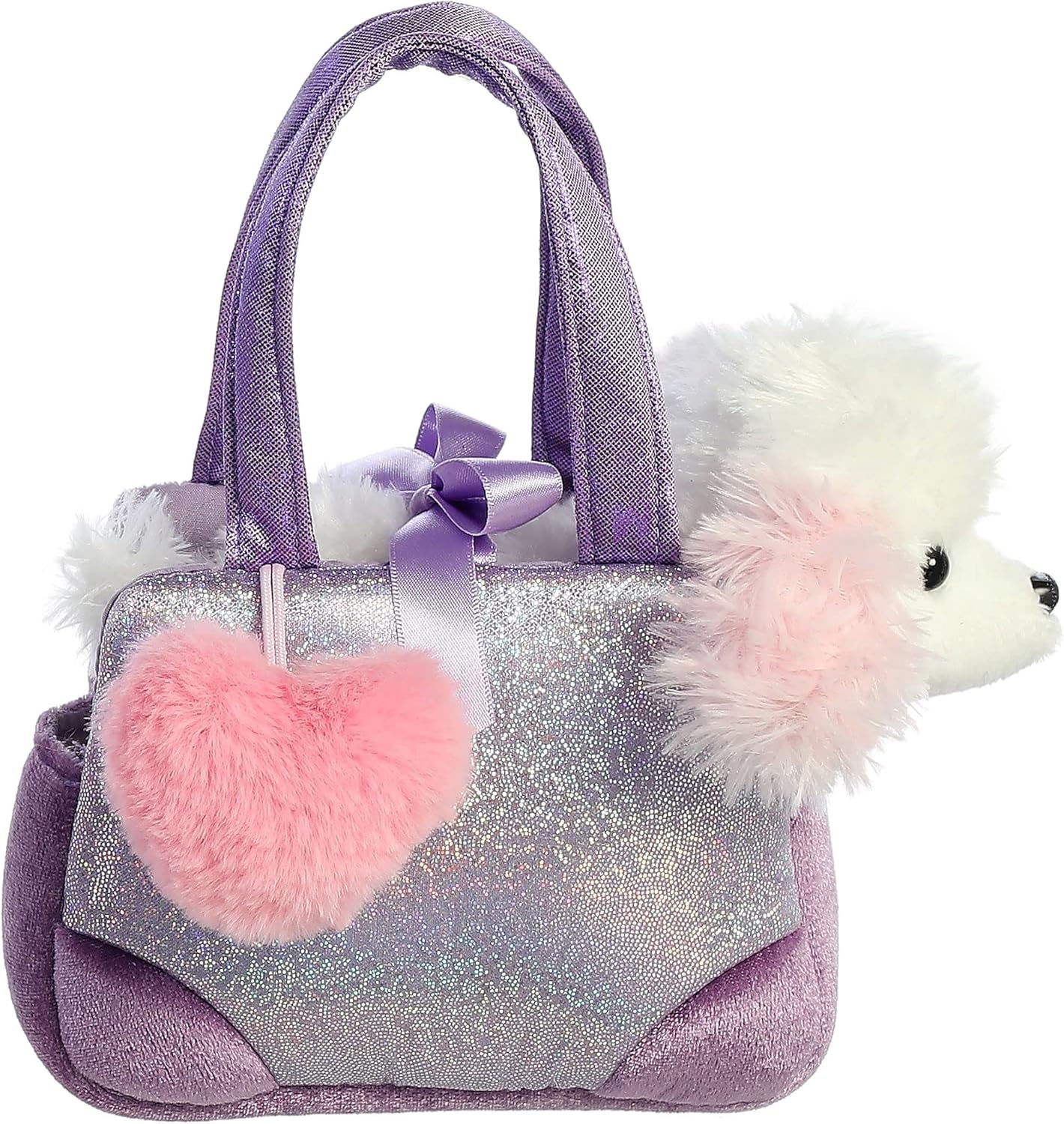 Aurora® Fashionable Fancy Pals™ Trendy Sparkle Purple™ Stuffed Animal - Plush with Stylish Purse for Dress Up Fun - Perfect for Kids 3+ Years, Costumes, and Birthdays - 7 Inches