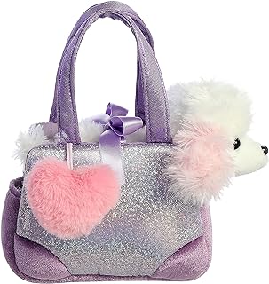 Aurora® Fashionable Fancy Pals™ Trendy Sparkle Purple™ Stuffed Animal - Plush with Stylish Purse for Dress Up Fun - Perfect for Kids 3+ Years, Costumes, and Birthdays - 7 Inches