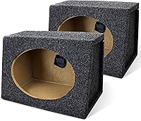 QPower 2-Pack Angled 6x9 Speaker Boxes - Durable Black Carpeted MDF Enclosures for Car Audio Upgrade