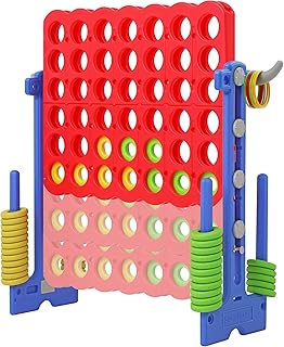 SDADI Height Adjustable Giant 4 in a Row Connect Game, 2-in-1 Jumbo 4-to...