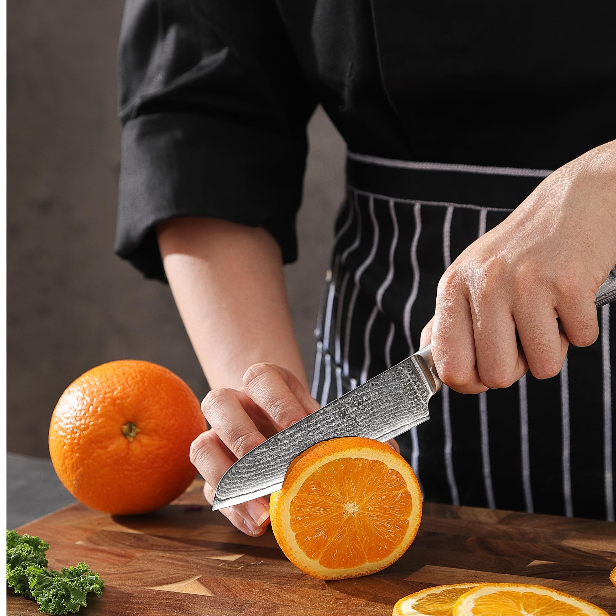 Wakoli EDIS Set coltelli da cucina professionali, 6 pezzi, acciaio Damasco