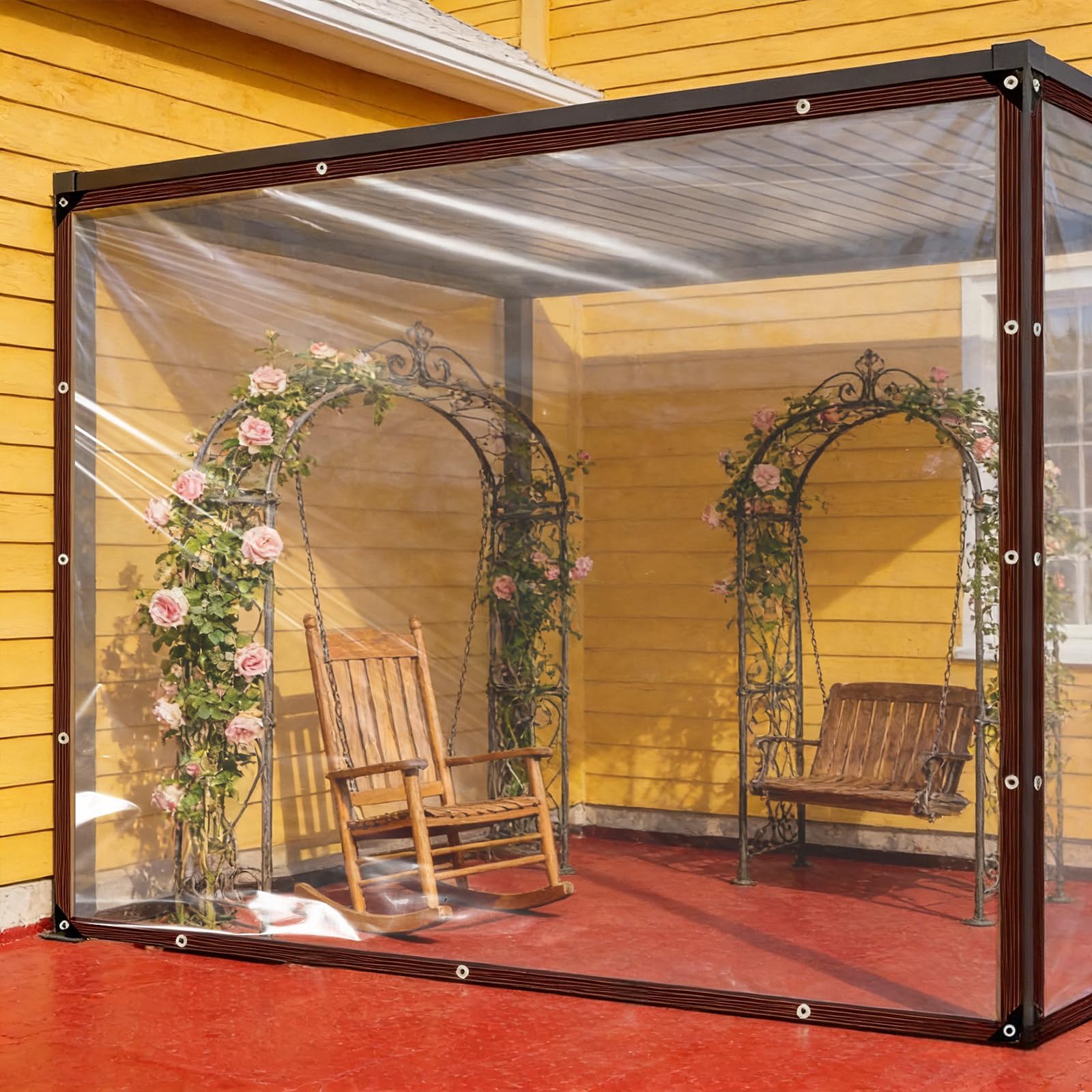 Lona transparente resistente a rayos UV e impermeable de 190 x 500 cm duradera