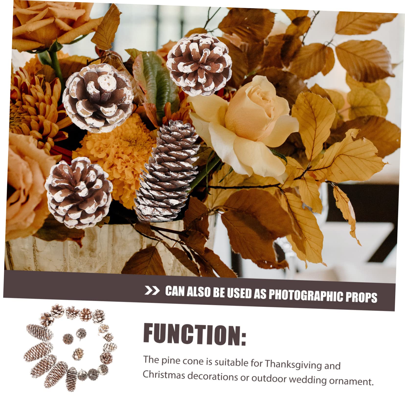 VILLCASE 4ensembles Set Pignes Naturelles Séchées pour Décoration Matériaux De Fête pour De Table Et Décorations De