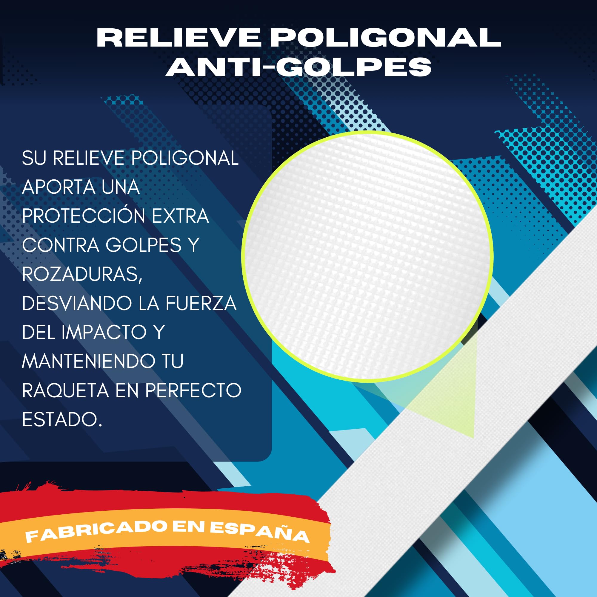 Protector Transparente Rugoso para Pala de Pádel - Cinta Protectora Multigranulada de Silicona - 4