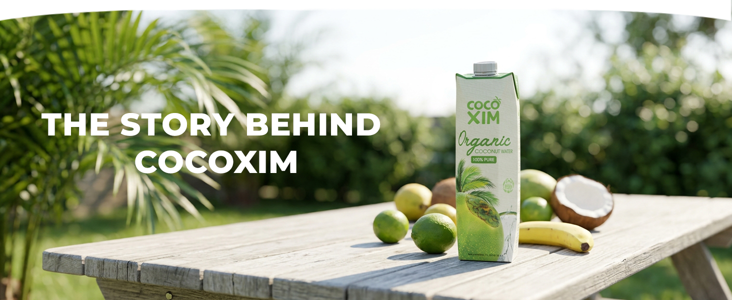 COCOXIM Ready to Drink Organic Coconut Water - 33.8 oz (Pack of 6)| Zero Added Sugar| Natural & Fresh with Electrolytes & Nutrients