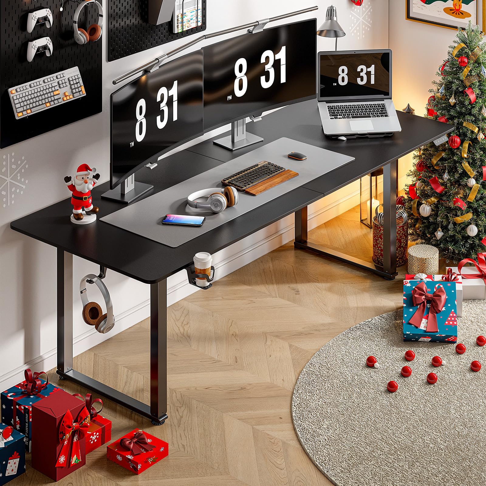 ONBRILL Standing Desk, 71x32 Inches Rectangle Stand Up Desk with 4 Legs, Dual Motor and Memory Controller, Adjustable Height from 28-46 Inches for