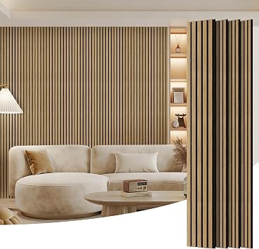 4 Pack Wood Panels for Wall, 96" x 8" Wood Slat Acoustic Panels, Acoustic Wall Panels for Interior Wall Decor, Sound Absorbing Wall Panels for Noise Reduction and Decoration, Ashen Oak