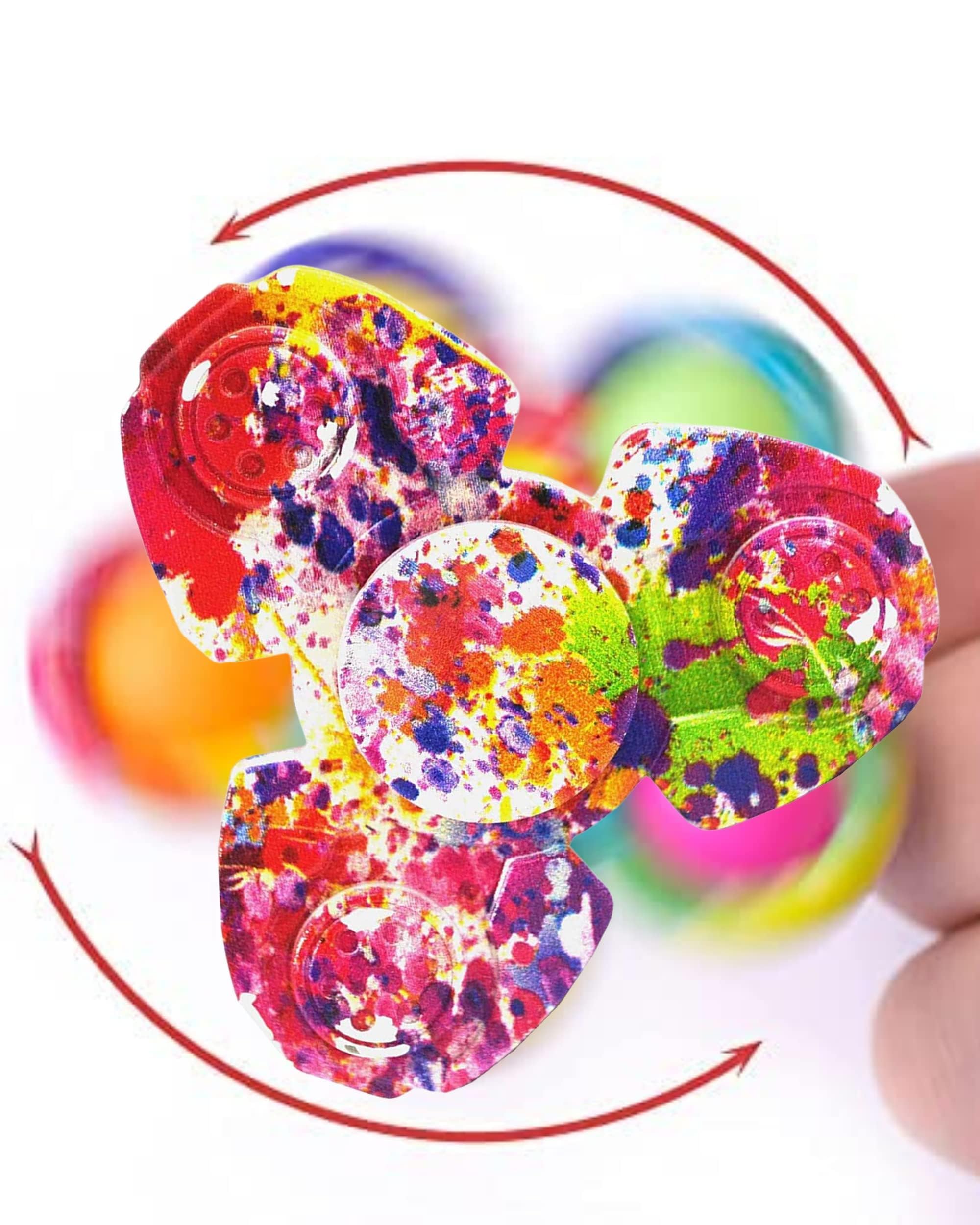 Premsons® Fidget Hand Spinner Toy Combo - Rainbow Triangular Head & Blue Spinner, High Speed Smooth Finger Spin Desk Toy, Stress Relief Sensory Game for Kids & Adults, Birthday Gift