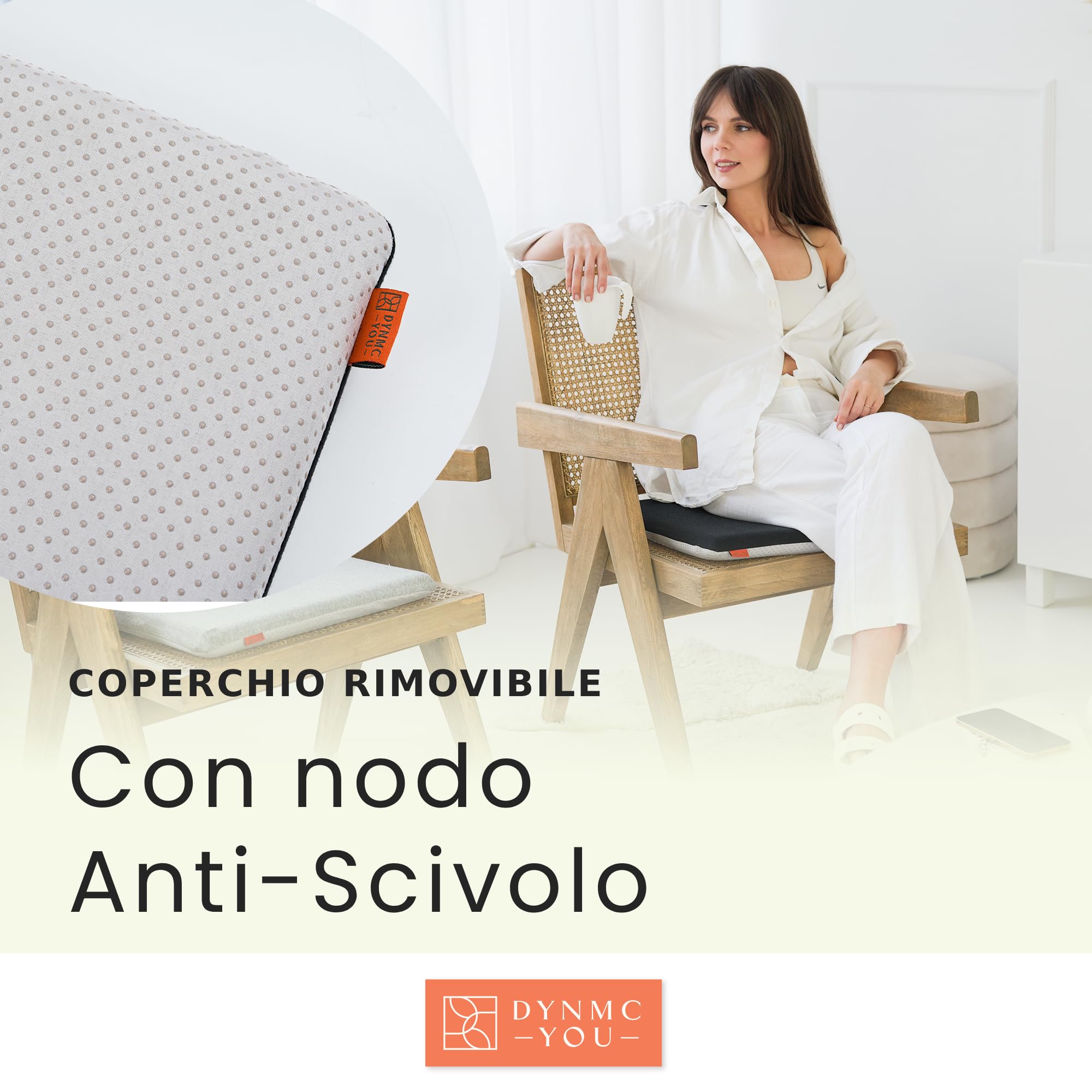 DYNMC YOU Cuscino per sedia confortevole 2 x cuscino per sedia interna – Cuscino per sedia antiscivolo, perfettamente stabile, lavabile, stile nordico