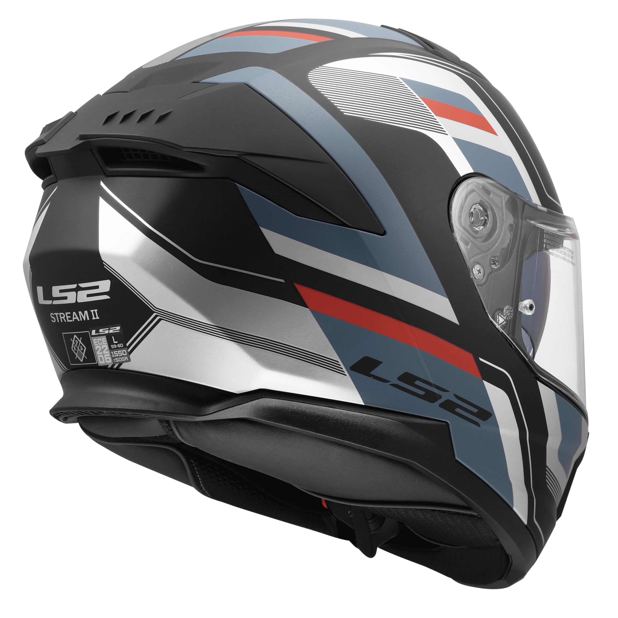 LS2, Casco Moto Integral STREAM II VINTAGE Matt Black Petrol, S