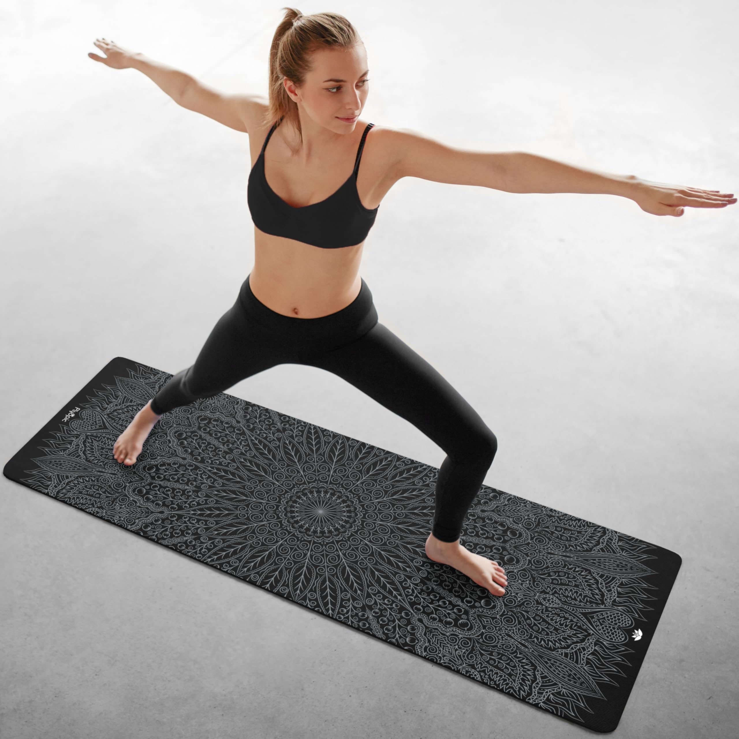 Plyopic Tappetino da Yoga | Antiscivolo Tappetino/Asciugamano. Naturale e Ecologico | Ideale per Yoga, Pilates, Esercizi, Fitness, Hot o Bikram