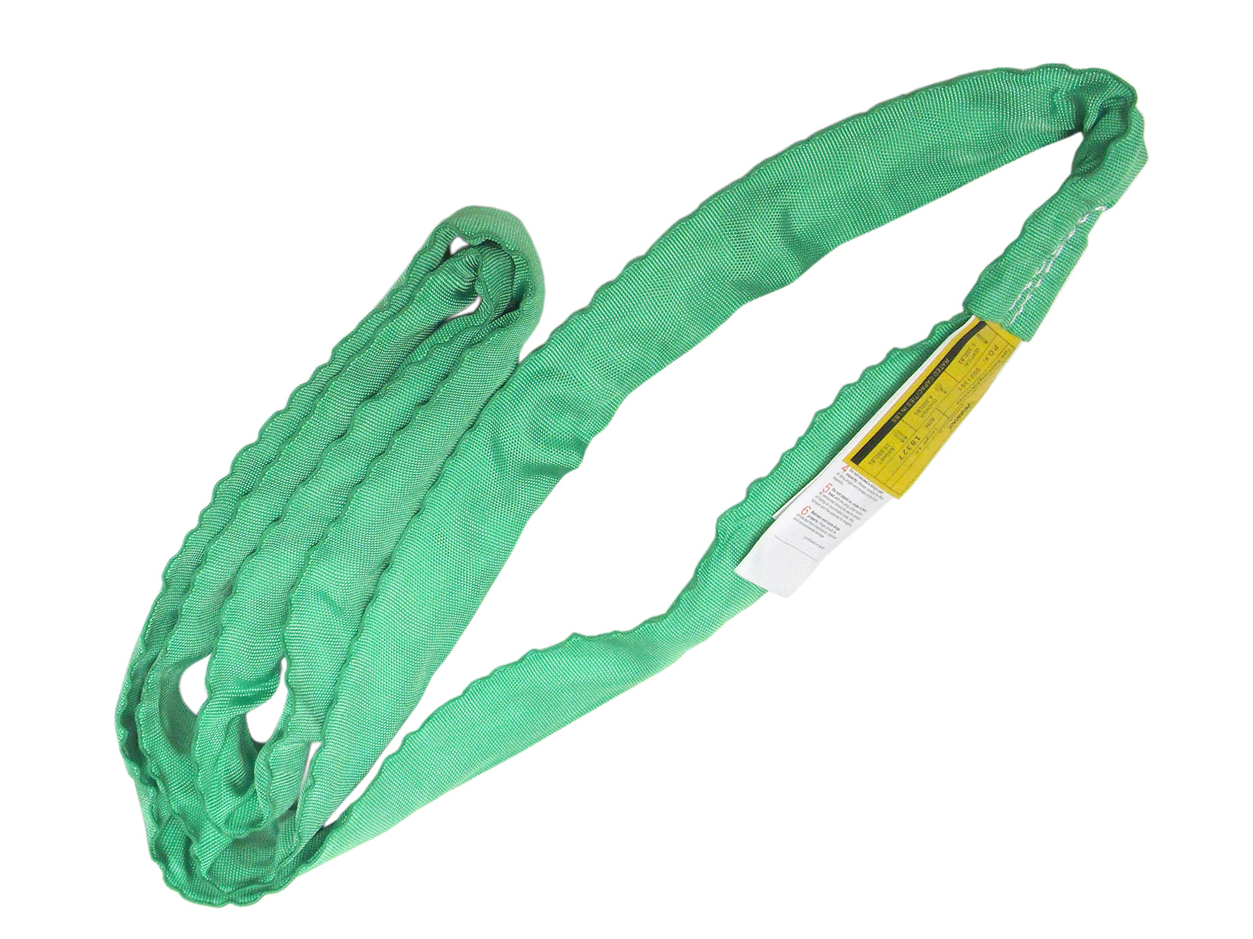 RuggedTow Endless Poly Round Sling ENR 8 FT Green | Wrecker Tow Strap | Rim Sling | Professional Use