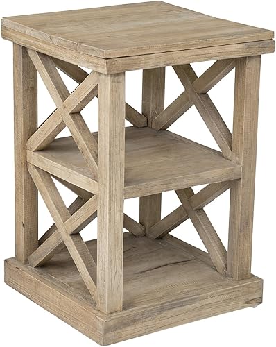 Miniatura 1 de East at Main Madeline - Mesa auxiliar rústica, marrón, (17 x 17 x 25 pulgadas)