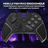 Turtle Beach Victrix Pro BFG Reloaded Noir PlayStation Manette de gaming modulaire sans fil w/Bluetooth, module Fightpad et effet Hall pour PlayStation 5, PlayStation 4 et PC - 3