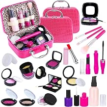TEPSMIGO 2 Pack Pretend Makeup Kit for Girls, Kids Pretend Play Makeup Set - with Cosmetic Bag for Birthday Christmas, Toy Makeup Set for Toddler, Little Girls Age 3+Not Real Makeup