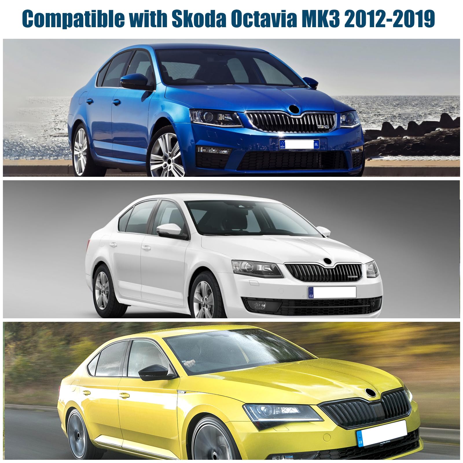 Parabrezza Parasole Auto di Compatibile con Skoda Octavia MK3 2012-2019, 3 Pezzi Copertura Parasole Interna Auto, Visiere Parasole Impermeabile e Pieghevole