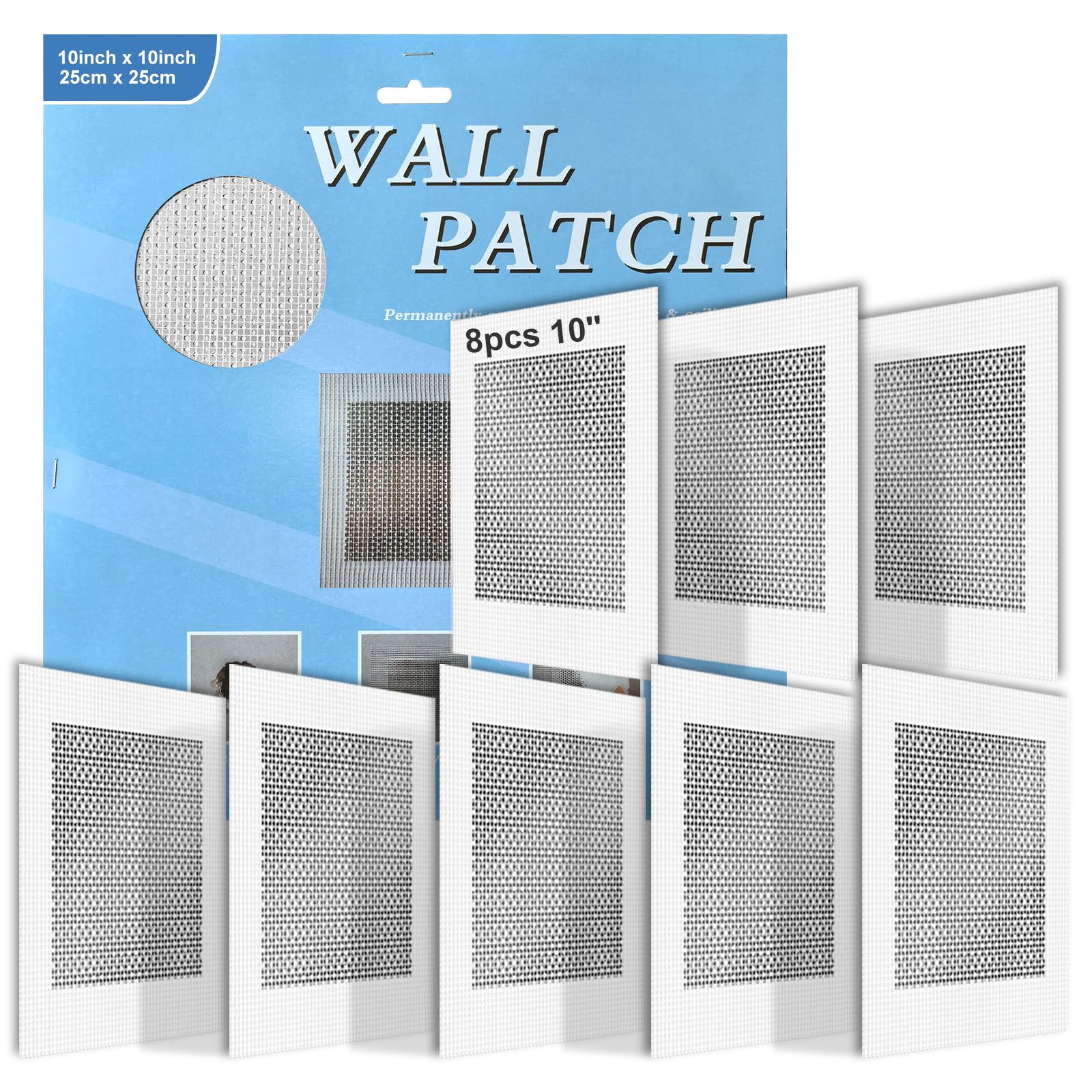 8Pcs 10 Inch Drywall Patch, Wall Repair Patches Wall Hole Repair Patch