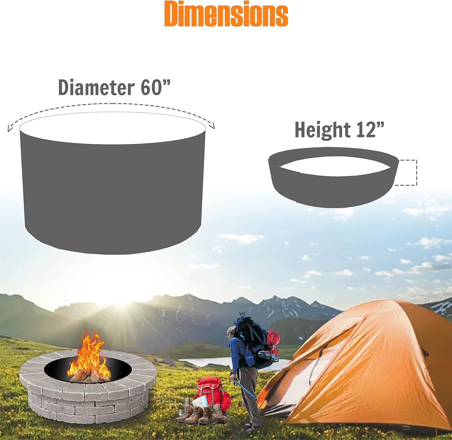 Buy FEBTECH fire Rings for Outdoors Heavy Duty fire Pit Ring 60 inch