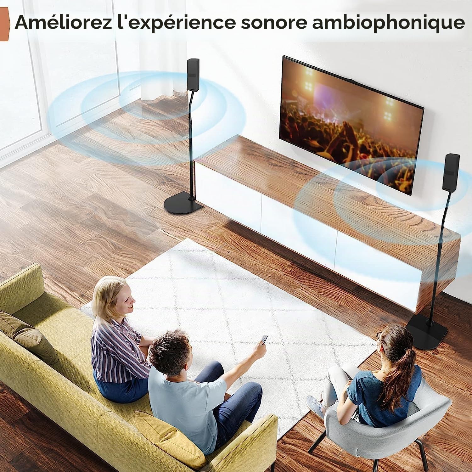 Lot de 2 supports réglables pour haut-parleurs Bose OmniJewel Lifestyle 650 et Surround Speaker 700, support de haut-parleur au sol