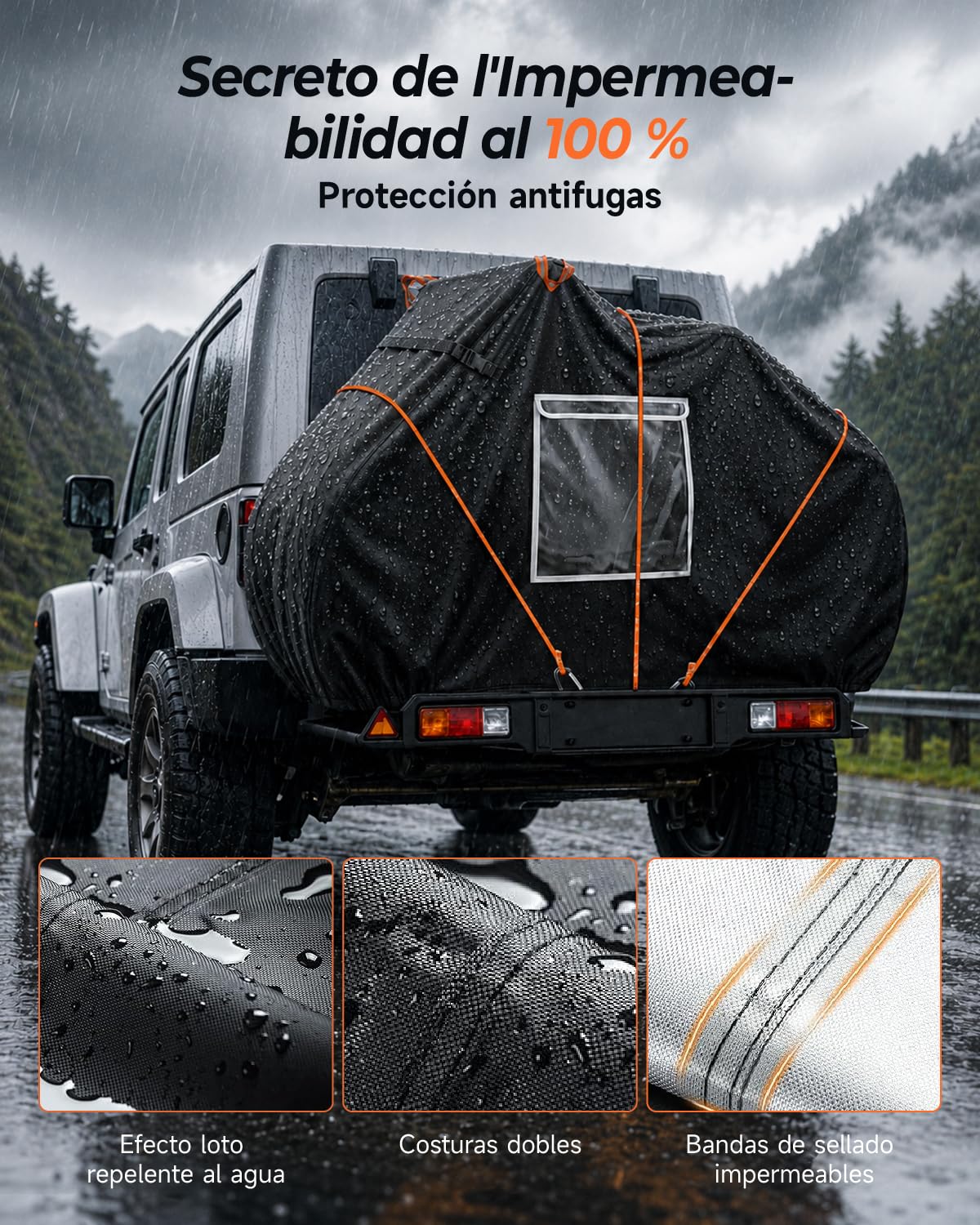 Funda Bicicleta Exterior Impermeable para 2, 600D Resistente al Viento | 210×80×115cm, Resistencia al Desgarro, con Cuerda de 6m, Portátil, para Acampar, Viajes por Carretera, Mudanza