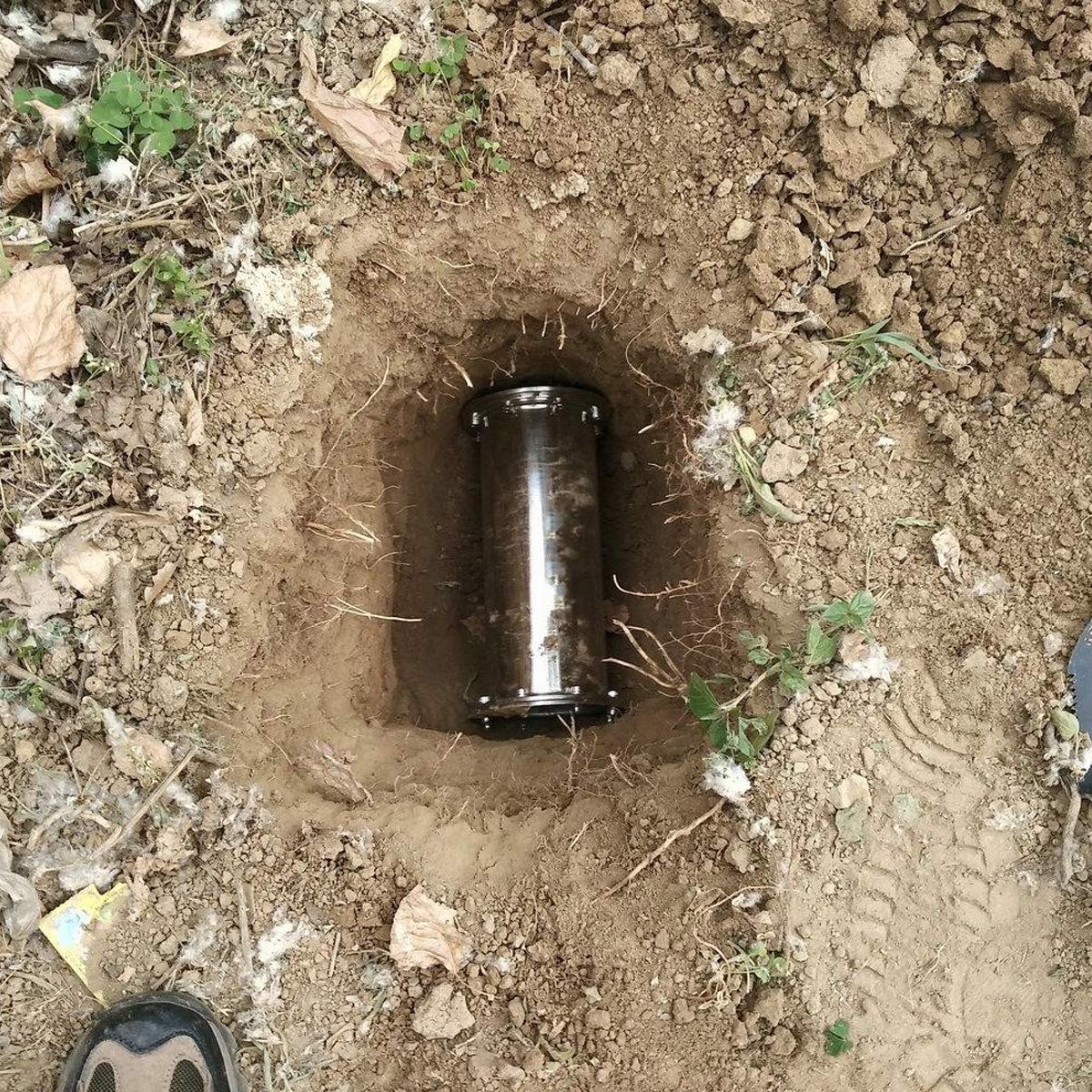 Contenedor de cápsulas de tiempo de acero inoxidable con cierre duradero, anticorrosión y resistente al agua, para regalo futuro, 34 cm