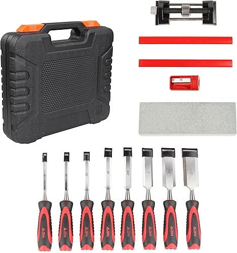 Deadwood Crafted Tools Juego de cinceles y afilado de madera de 13 piezas - Herramientas y equipos de trabajo de madera de primera calidad