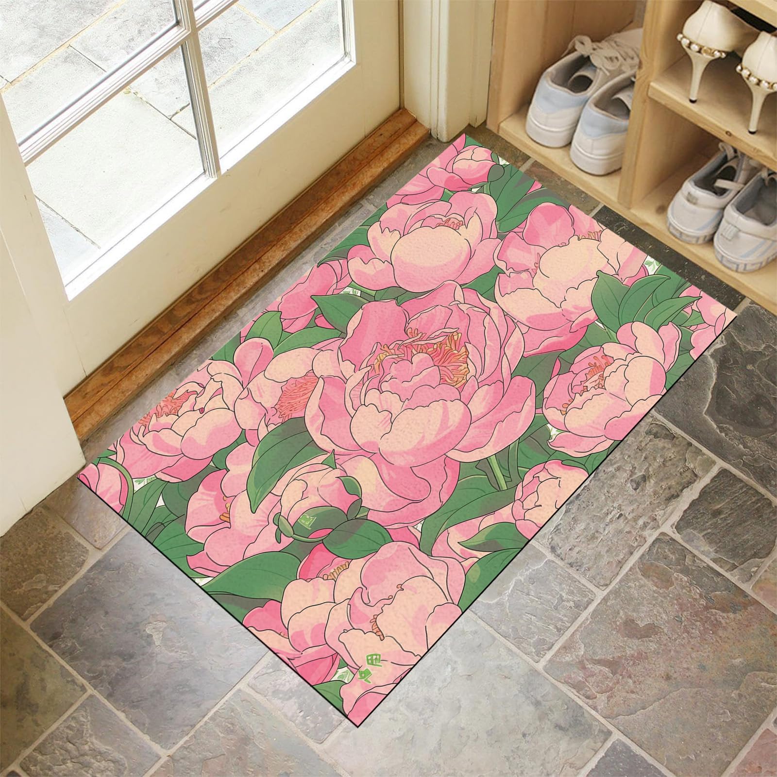 Tapis de porte extérieur antidérapant qui retient la poussière et la boue