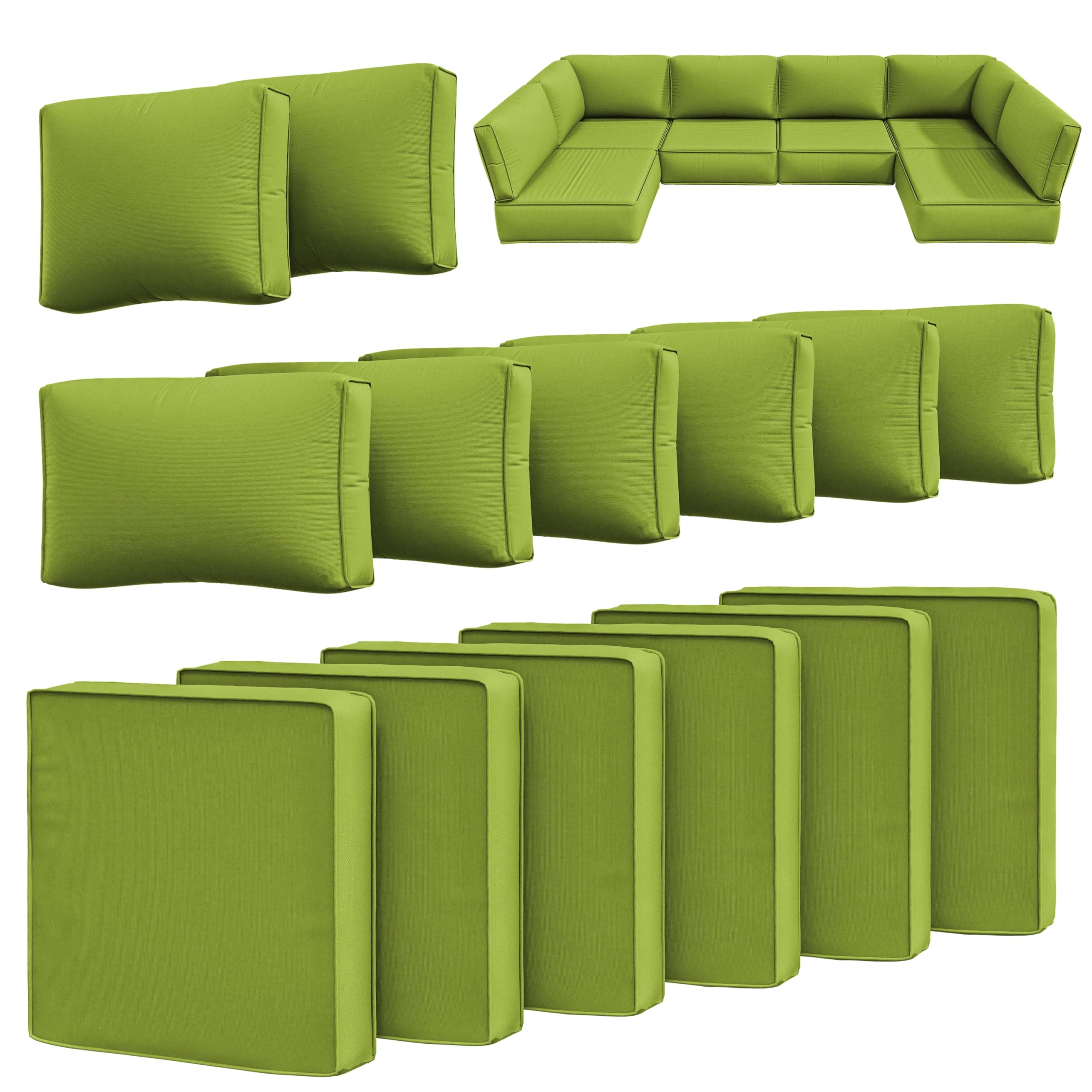 Snubbull 14 Pcs Outdoor Cushion Slipcovers Outdoor Patio Cushion Covers Replacement Waterproof with Zipper for Outdoor Furniture, Patio Sofa Couch 3