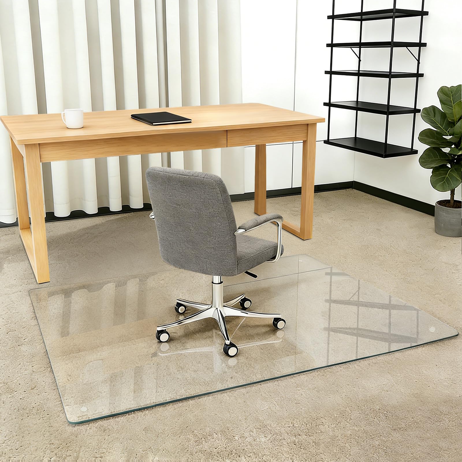 Tempered Glass Glass Office Chair Mat for Carpet Heavy 57 x 42-1 5 Thick Premium Tempered Glass Duty