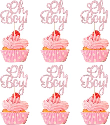 24 piezas de decoración de cupcakes con purpurina "It's a Boy" para cupcakes de baby shower, decoración de cupcakes para baby shower, niños, fiesta 24 piezas de decoración de cupcakes con purpurina "It's a Boy" para cupcakes de baby shower, decoración de cupcakes para baby shower, niños, fiesta