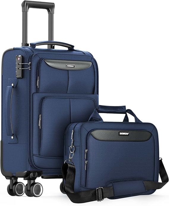 SHOWKOO Carryon Luggage 2 Piece Softside Lightweight