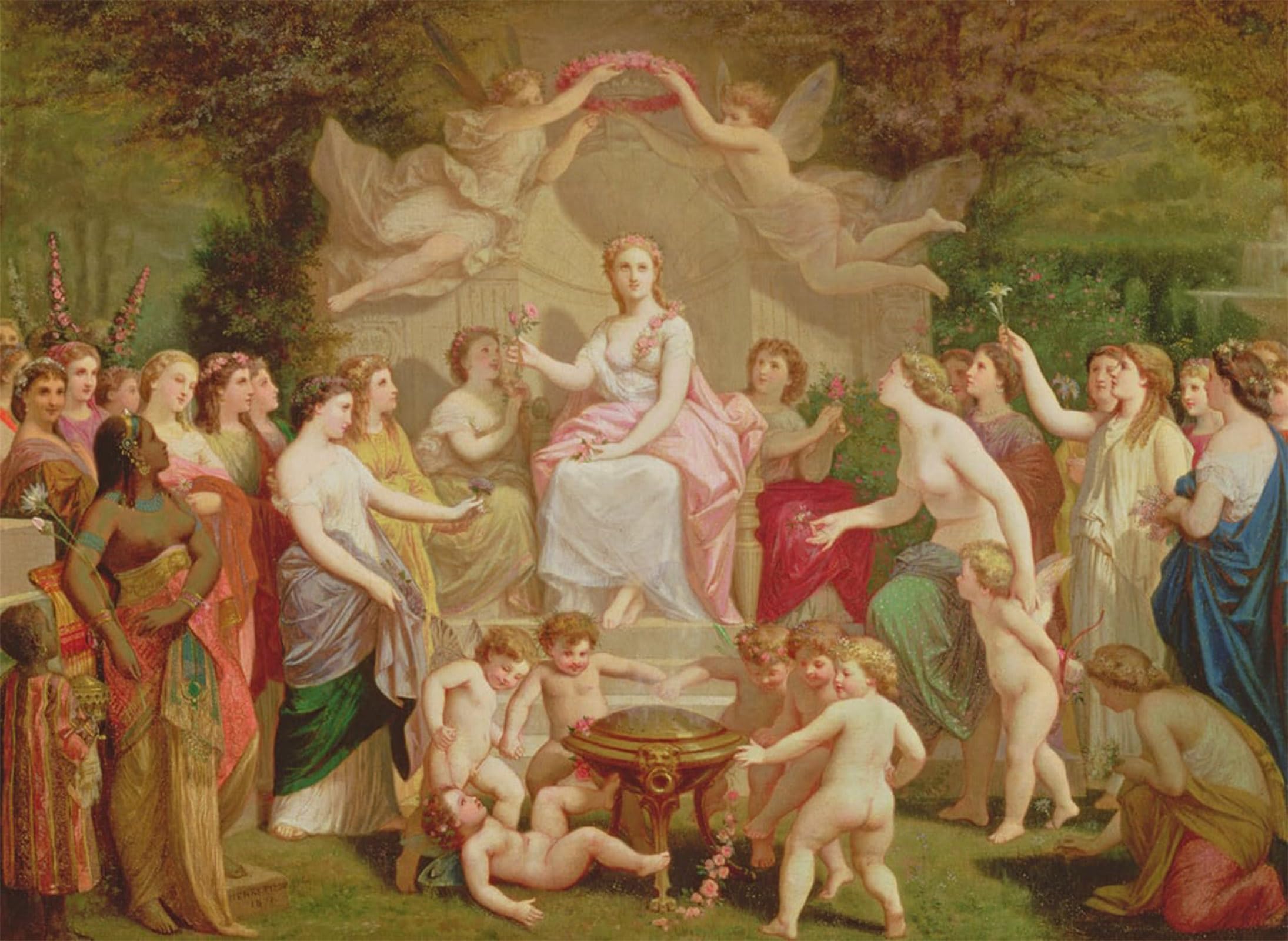 ARTXLXXBN Famous Prints Artwork Pictures Poster Painting Art Allegory of Spring by Henri Pierre Picou Artwork Landscape Pictures for Home Decor 60x90cm