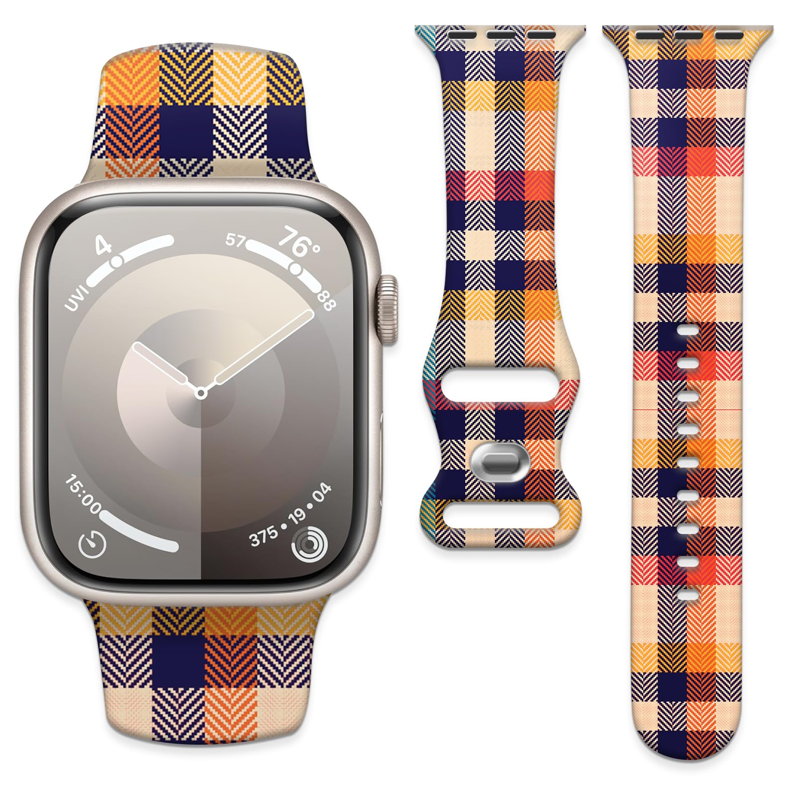 Sport Watch Band Compatible with iWatch Band 38mm 40mm 41mm Women, Soft Silicone Floral Print Sport Strap Replacement Wristbands for iWatch Series