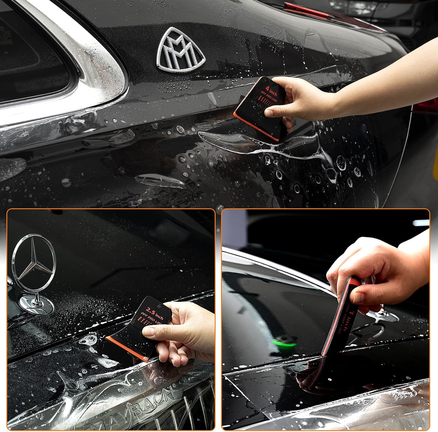 Gomake 7 in 1 Magnetic PPF Squeegee Kit TPU Squeegee for Vinyl,Small Tint Squeegee Water Blade Scraper for Paint Protection Film,Vinyl Wrap,Windows, Mirrors, Flat and Curved Areas (Type A)