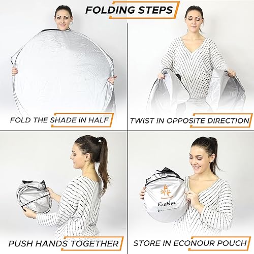 Miniatura 34 de EcoNour - Parasol para parabrisas de camioneta, para ventana delantera de camión, máxima protección contra rayos ultravioleta y calor solar, para un