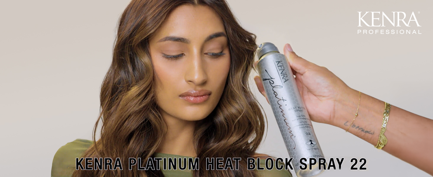 Kenra Platinum Heat Block Spray 22 | Heat Protecting Hairspray | High Hold For Ultimate Style Longevity | Clean Release From Hot Tools | All Hair Types